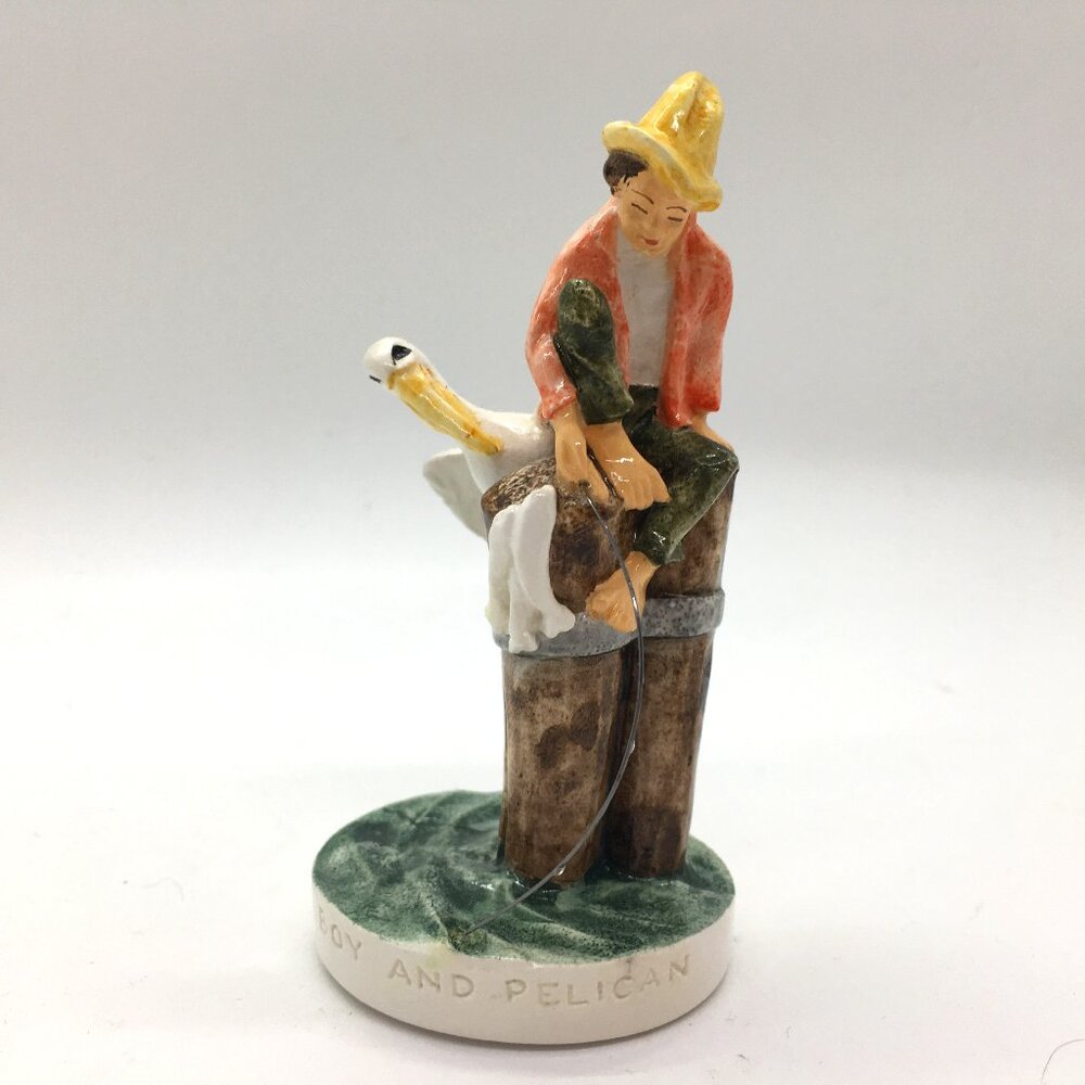Sebastian Miniature Boy & Pelican Figurine Hudson Massachusetts USA SML-222
